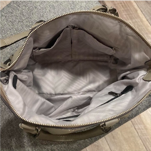 Rebecca Minkoff Moto Grey Pebble Leather Zippered Crossbody Bag - Picture 6 of 8